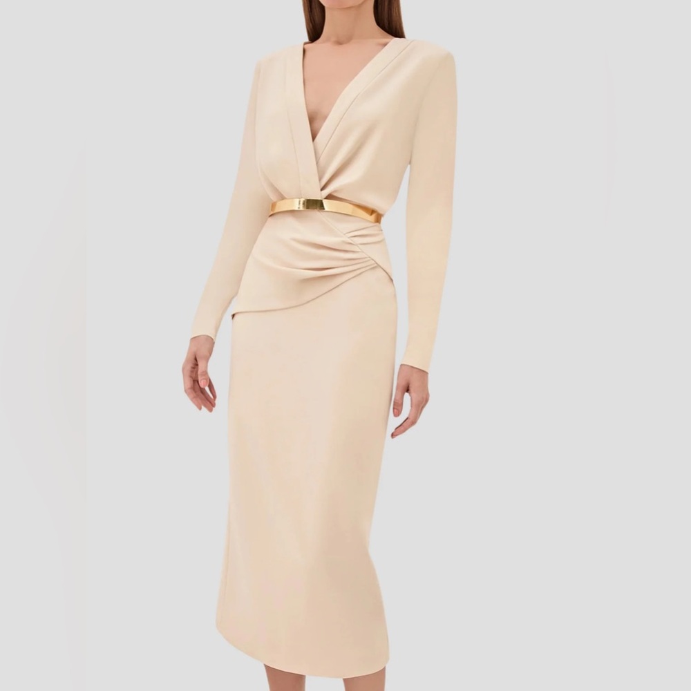 NWT Alexis Beige Fraser Midi Dress